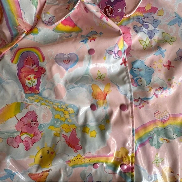 New Care Bears x Dolls Kill Pastel Pink Raincoat